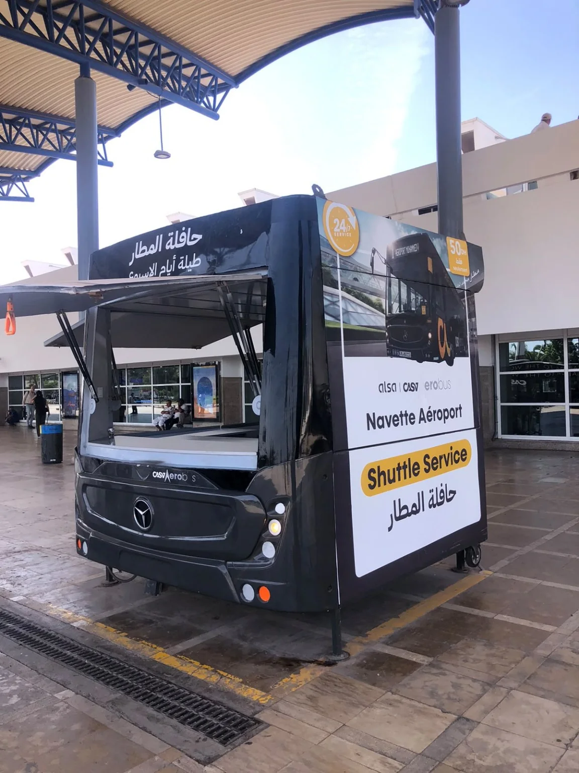 Casa Aerobus airport shuttle booth at Casablanca Airport